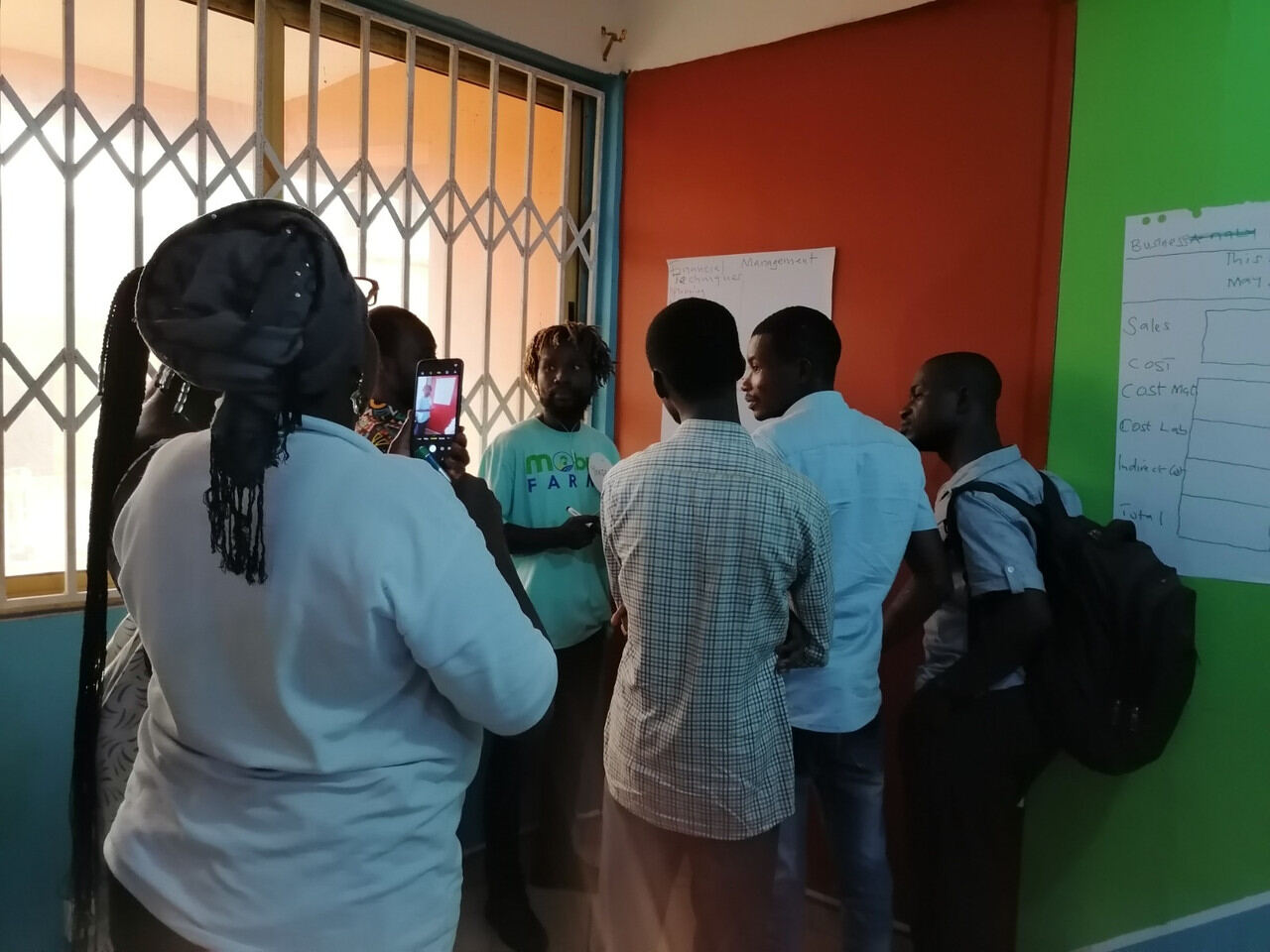 Participants taking part in a facilitated group activity