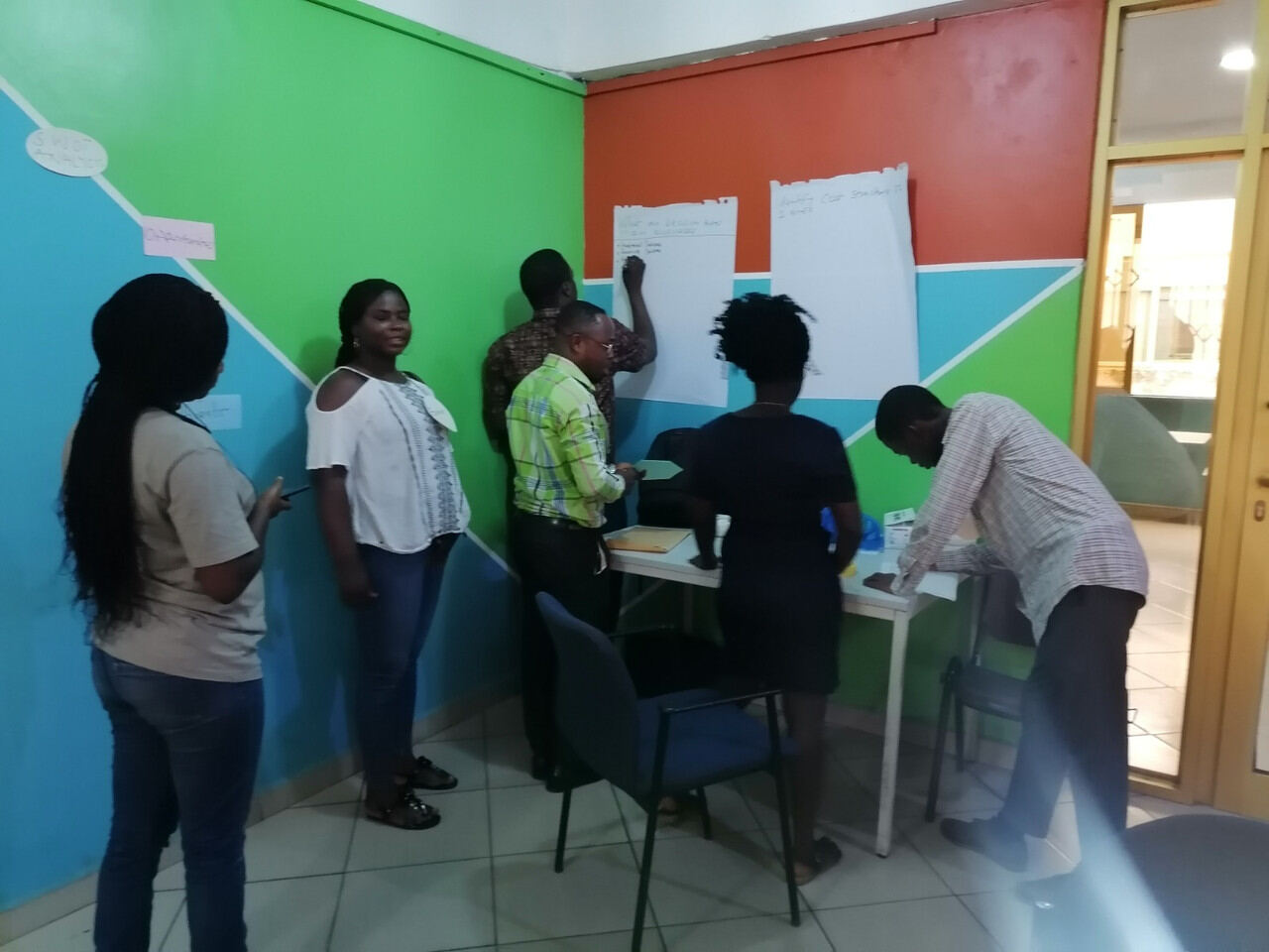 Participants interacting during a workshop exercise